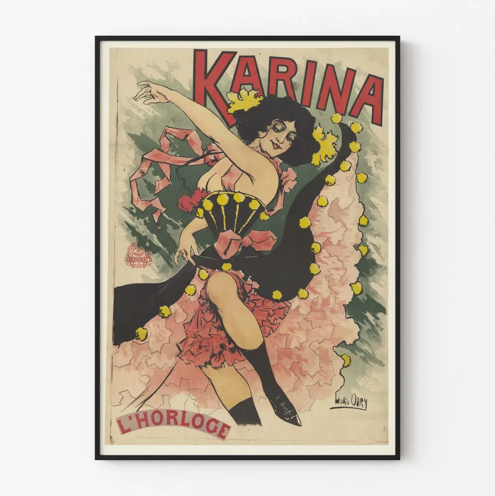 Vintagejuliste Karina L'Horloge Louis Ouryltä