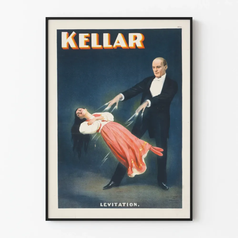 Vintagejuliste Kellar Levitation - Taianomainen seinäkoristelu