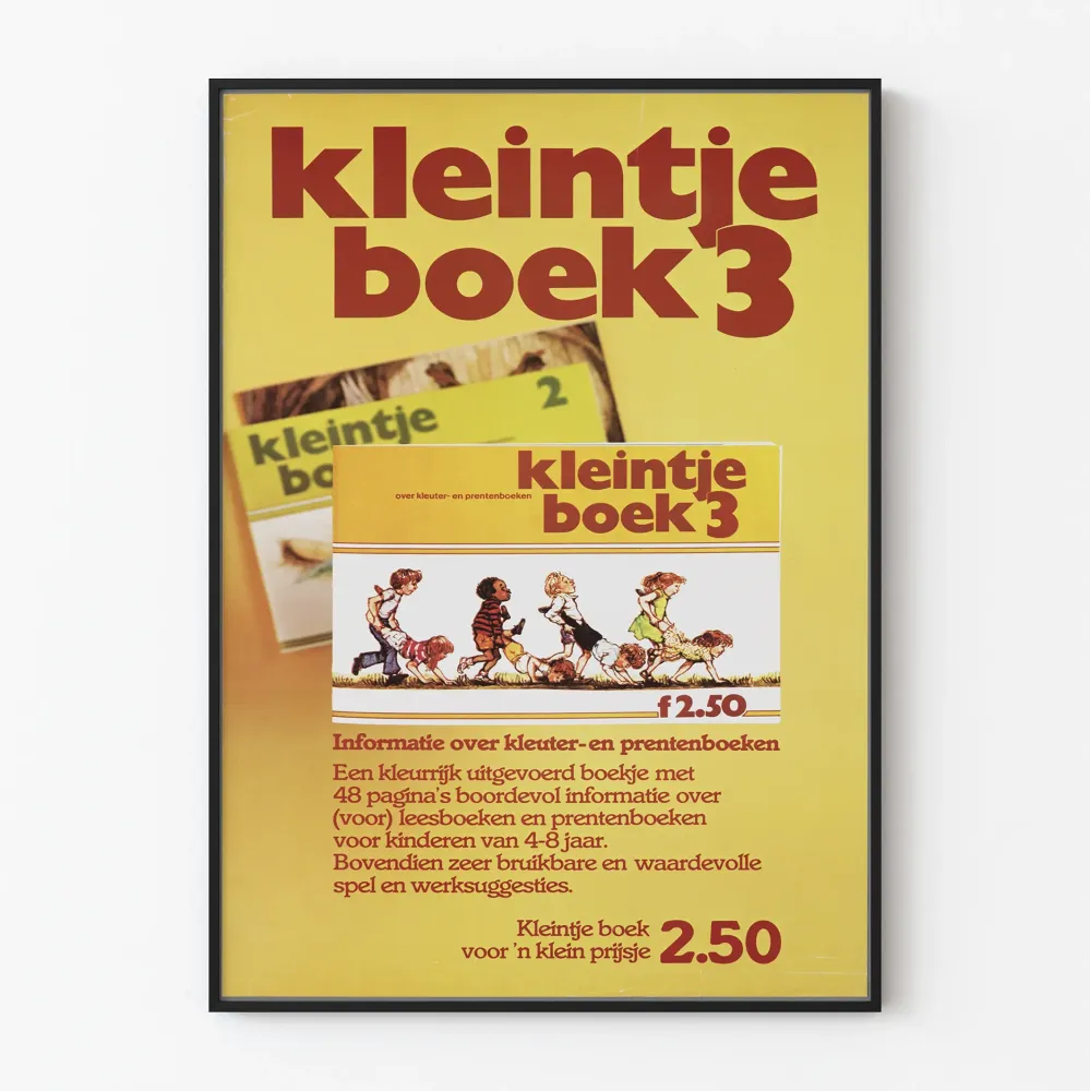 Vintagejuliste Kleintje Boek 3 - Lasten seinäkoriste 4-8 vuotta