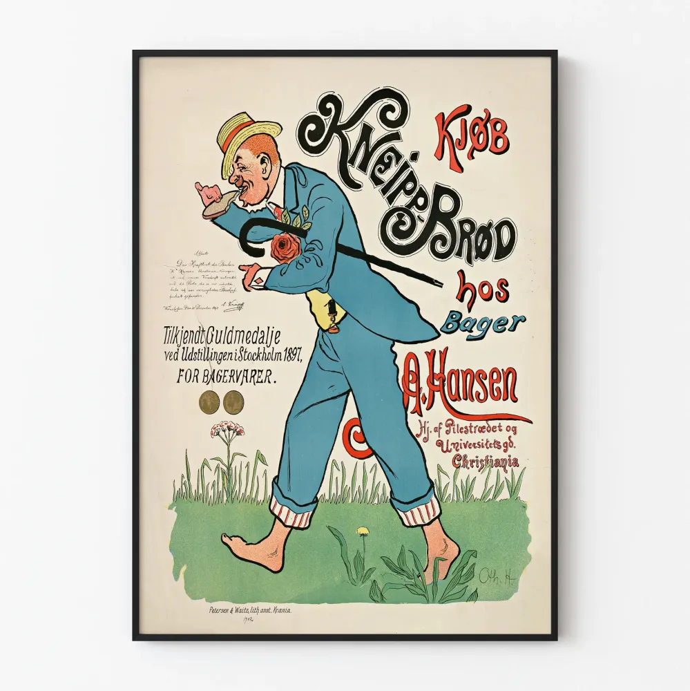 Vintagejuliste Kneipp Brød de la Boulangerie . Hansen