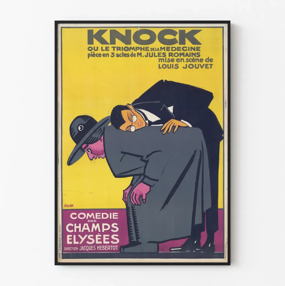 Vintagejuliste Knock tai Lääketieteen voitto – Champs-Élysées-teatteri komedia