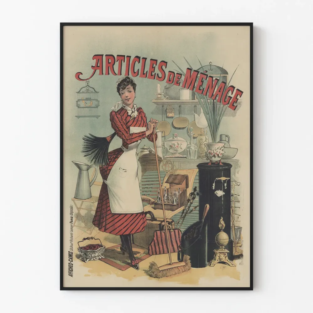 Vintagejuliste Kodin tarvikkeet seinäkoriste