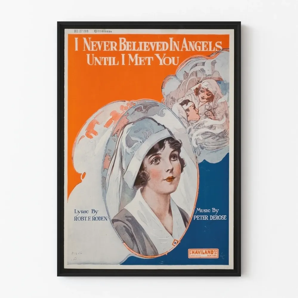 Vintagejuliste "En koskaan uskonut enkeleihin ennen kuin tapasin sinut"