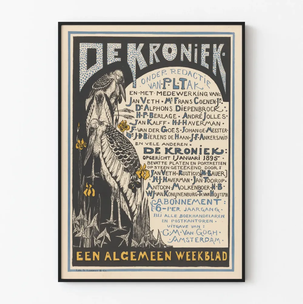 Vintagejuliste De Kroniek - Taiteellinen seinäkoristelu