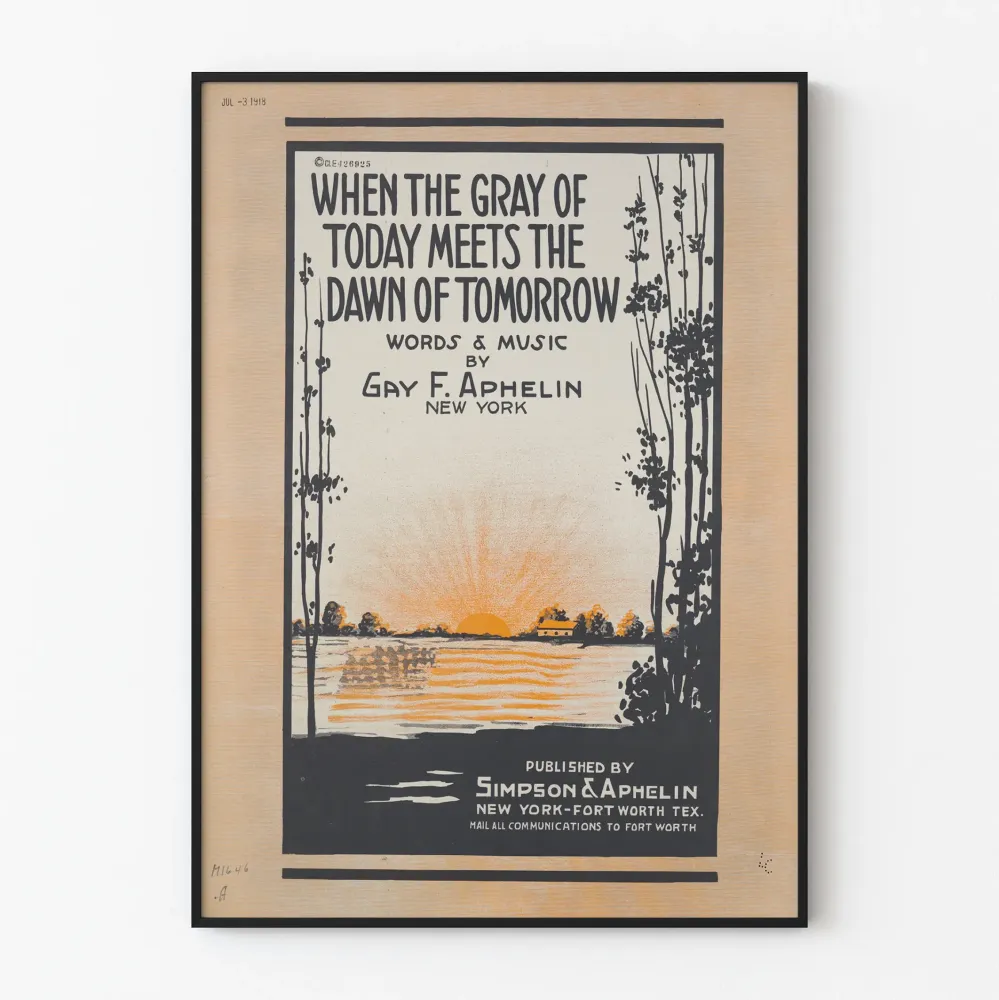 Vintagejuliste Kun nykyisen harmaus kohtaa huomisen sarastuksen
