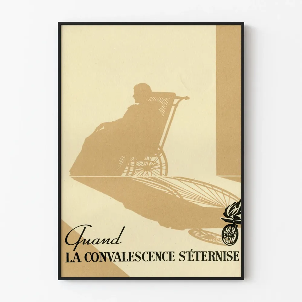 Vintagejuliste Kun toipuminen pitkittyy - Retroseinäkäsittely