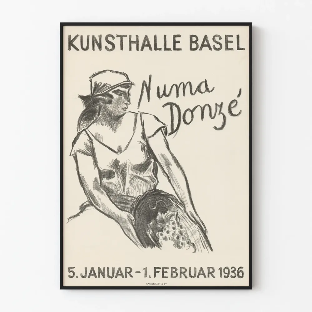Vintagejuliste Kunsthalle Basel -näyttely Numa Donzé 1936