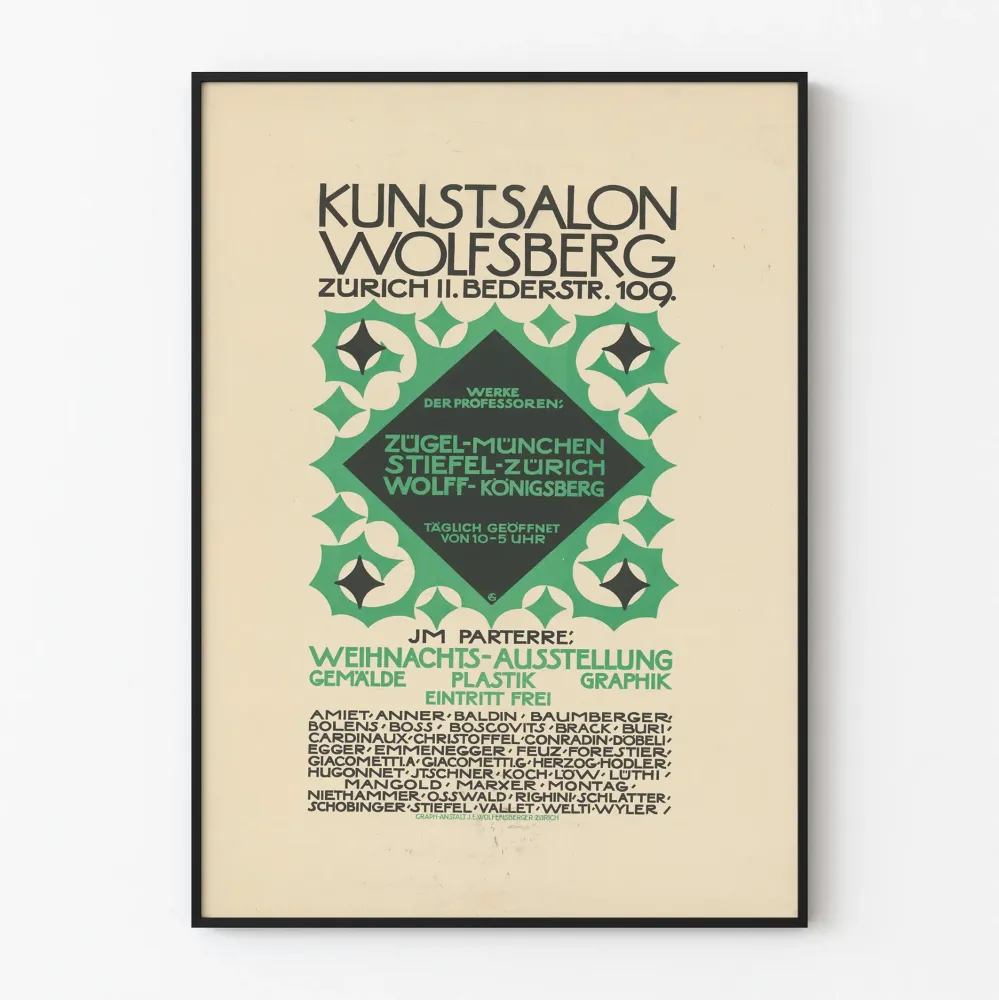 Vintagejuliste Kunstsalon Wolfsberg Zürich - Nykytaiteen näyttely