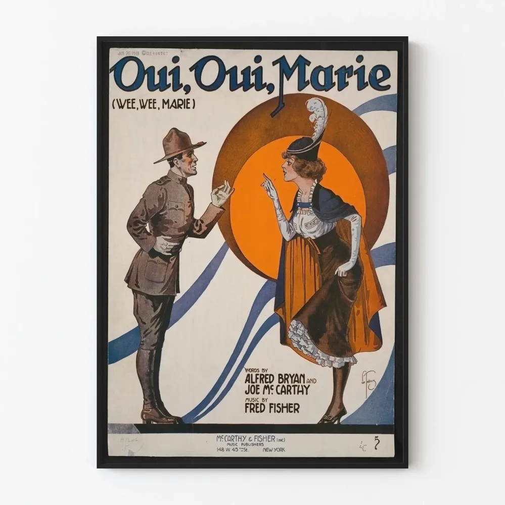 Vintagejuliste Kyllä, Kyllä, Marie - Retroseinäkäsitys
