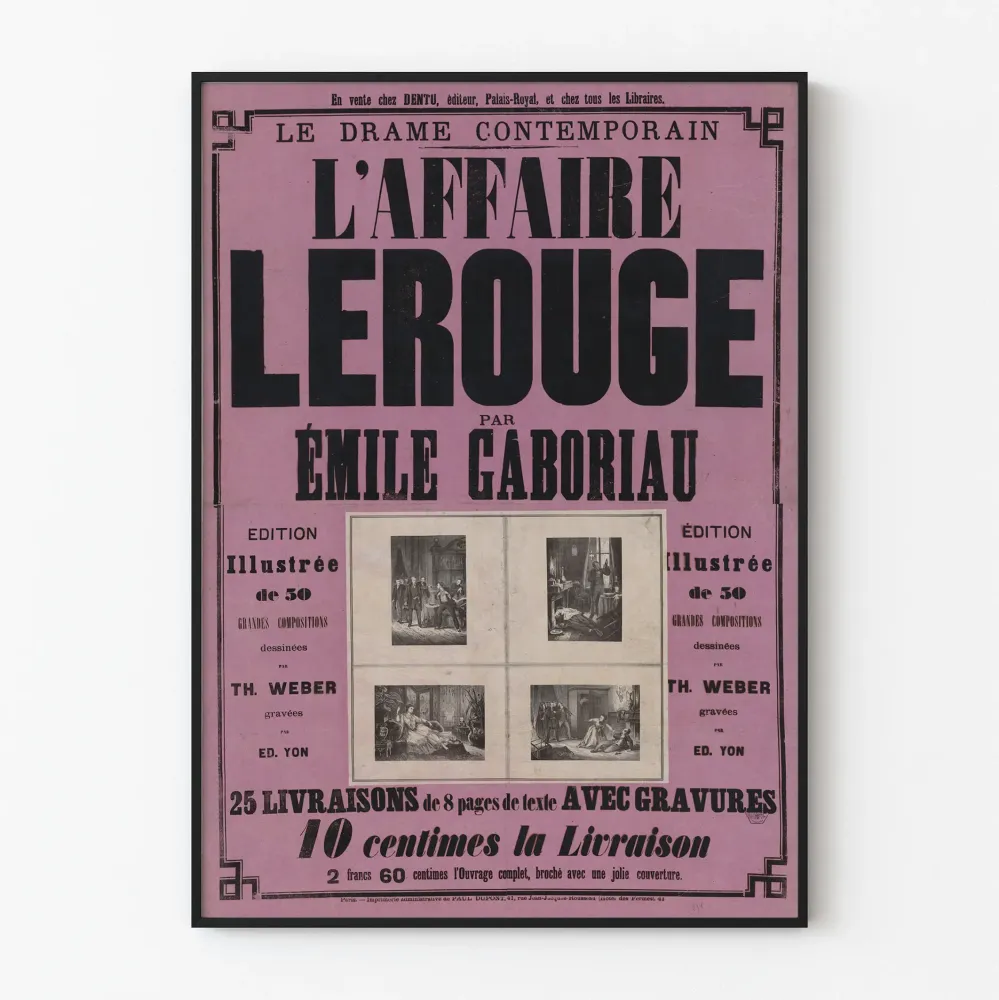 Vintagejuliste L'Affaire Le Rouge Émile Gaboriau