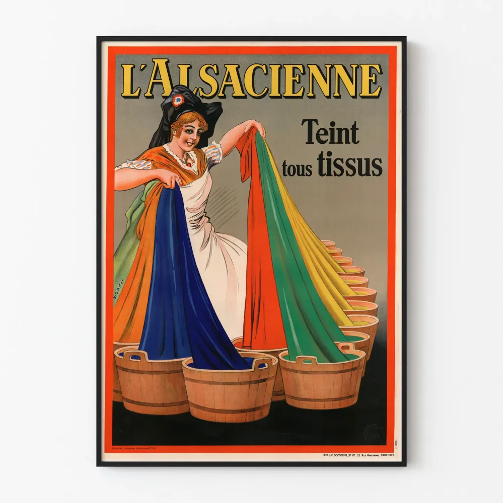 Vintagejuliste L'Alsacienne Teint Tous Tissus - Tekstiiliseinäkoristelu