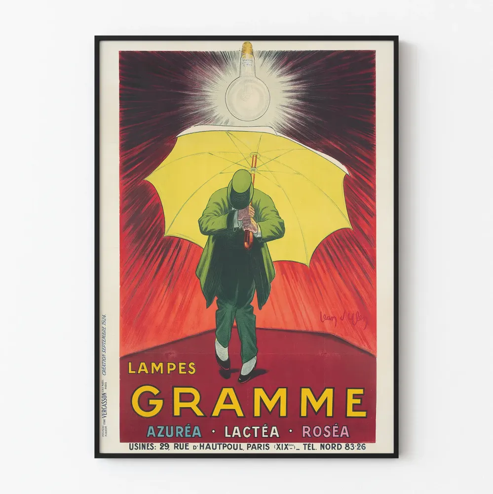 Vintagejuliste Lampes Gramme - Valoisa seinäkoriste Art déco