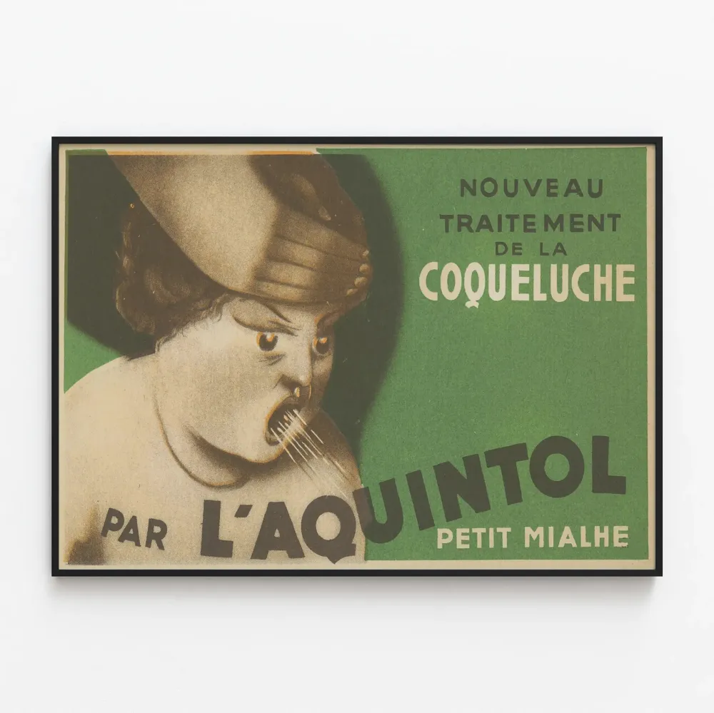 Vintagejuliste L’Aquintol Hoitokeuhkokuume Pieni Mialhe
