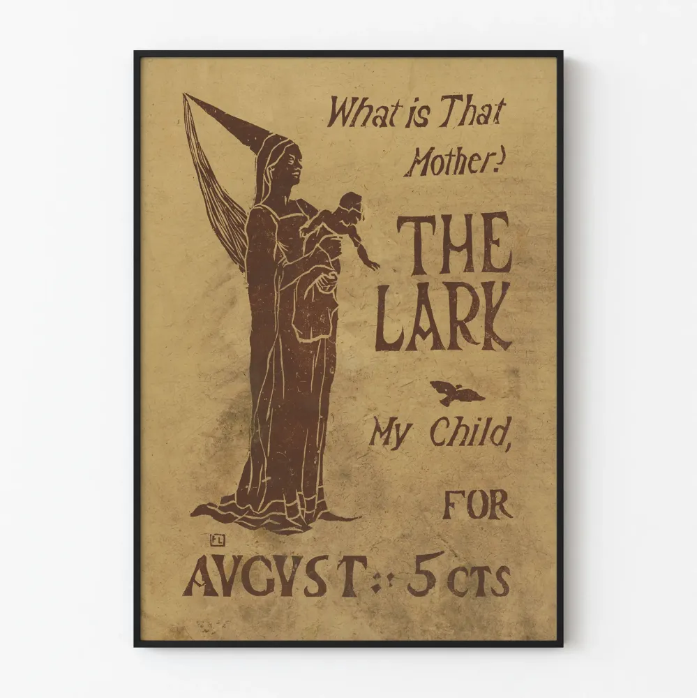 Vintagejuliste Lark - Äiti ja lapsi -kuvitus