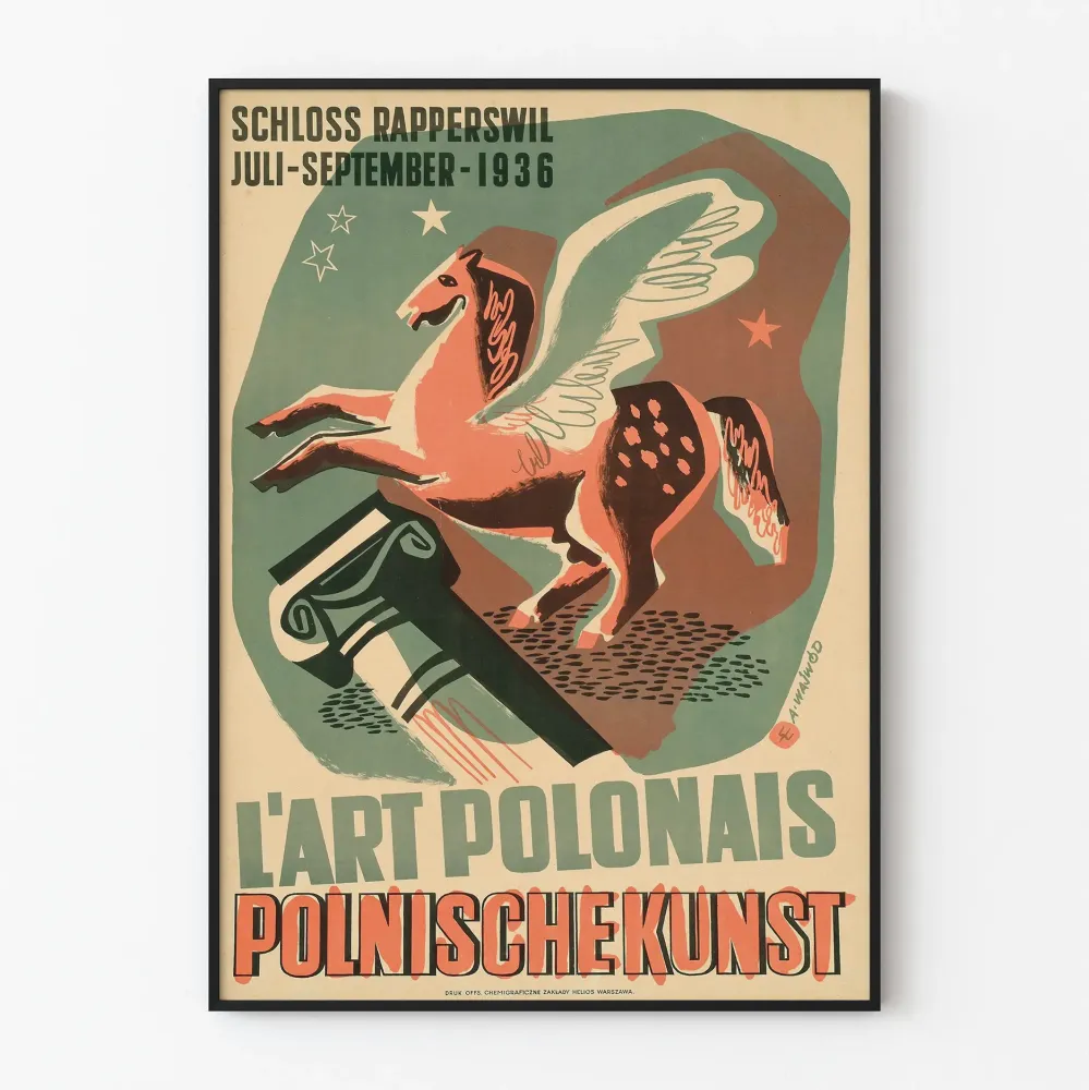 Vintagejuliste L'Art Polonais - Schloss Rapperswil 1936
