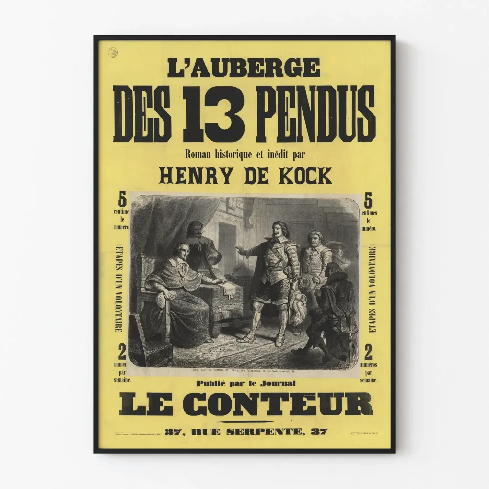 Vintagejuliste L'Auberge des 13 pendus Henry de Kockilta