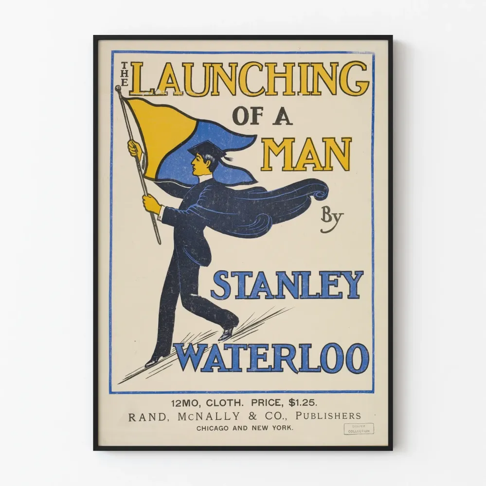Vintagejuliste Launching Man, teokselta Stanley Waterloo