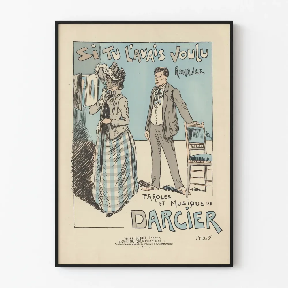 Vintagejuliste Si Tu L'avais Voulu - Rakkausmusiikki Darcierilta