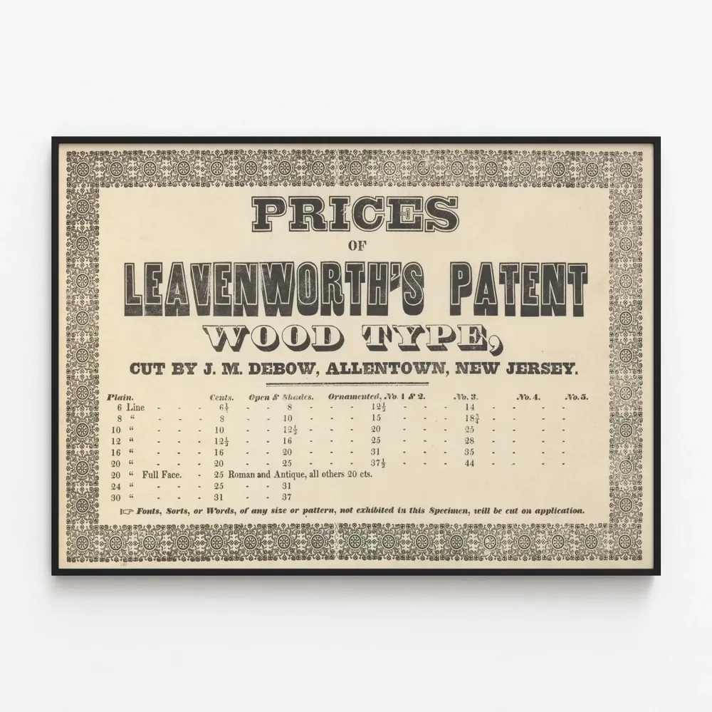 Vintagejuliste Leavenworthin patenttikäsityöpuutyyppiä varten