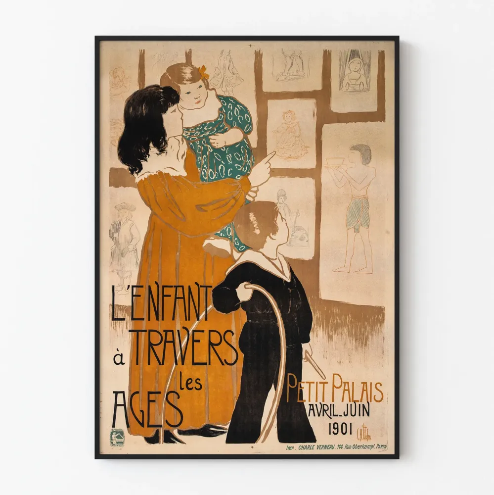 Vintagejuliste L'Enfant à travers les âges - Taiteellinen seinäkoristelu