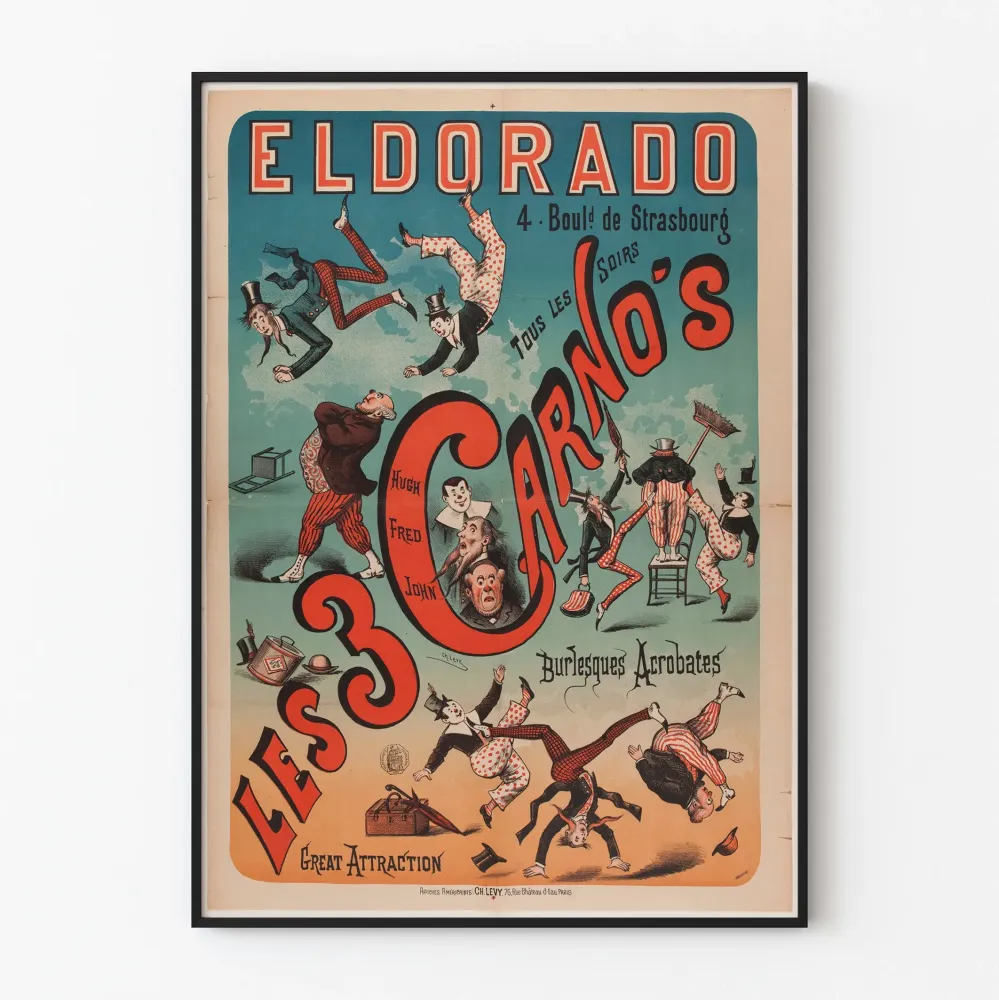 Vintagejuliste Les 3 Carno's Eldorado Strasbourg