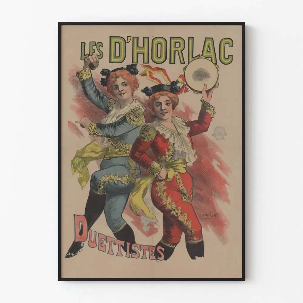 Vintagejuliste Les D'Horlac Duettistes en costume coloré