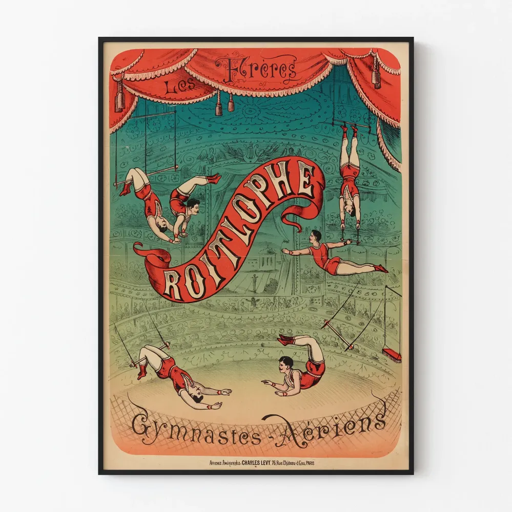Vintagejuliste Les Frères Roitlophe Ilmailuharjoittelijat seinäkoriste