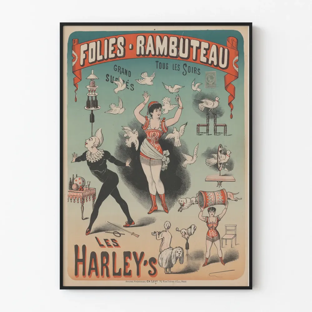 Vintagejuliste Les Harley's au Folies Rambuteau