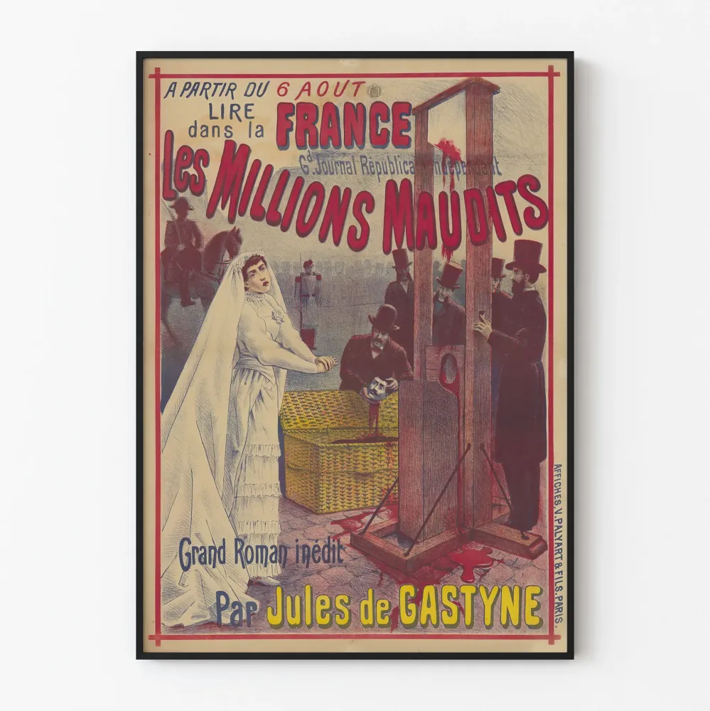 Vintagejuliste Les Millions Maudits Jules de Gastyne:n tekemänä