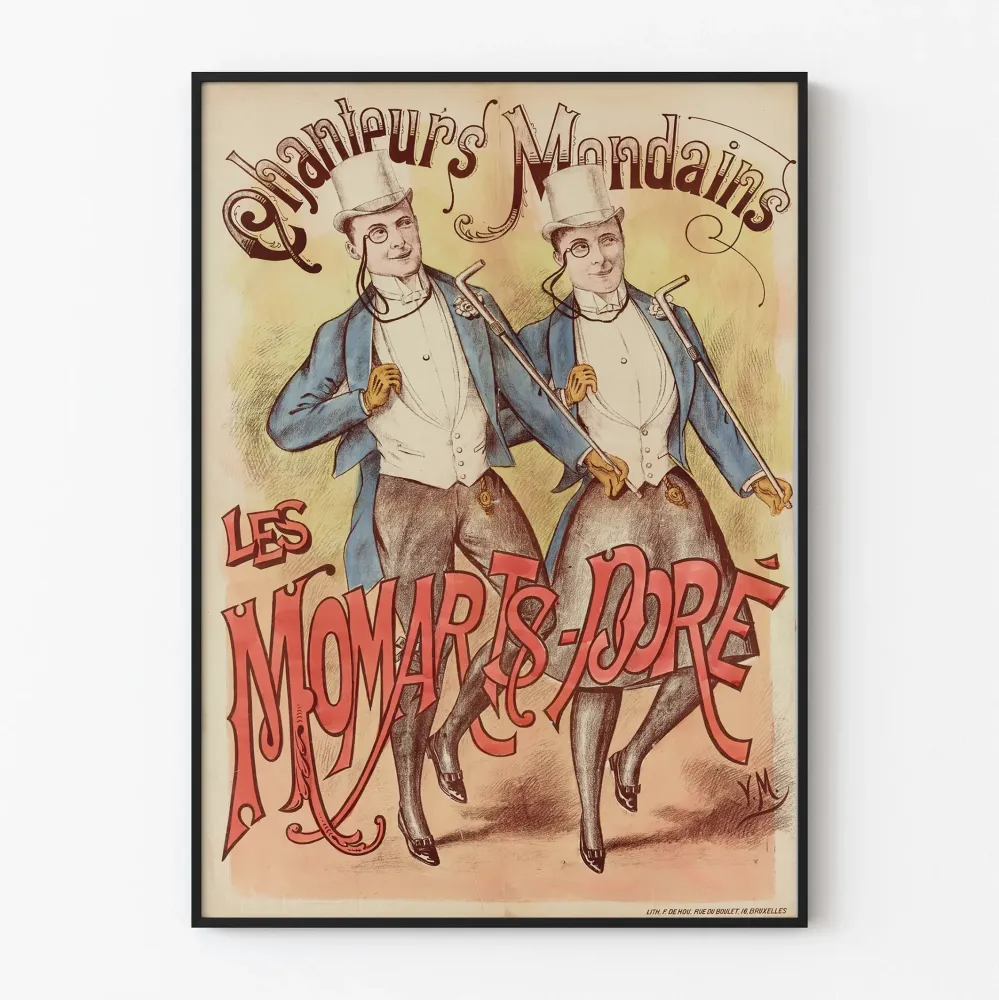 Vintagejuliste Les Momarts Doré: taiteellinen seinäkoriste