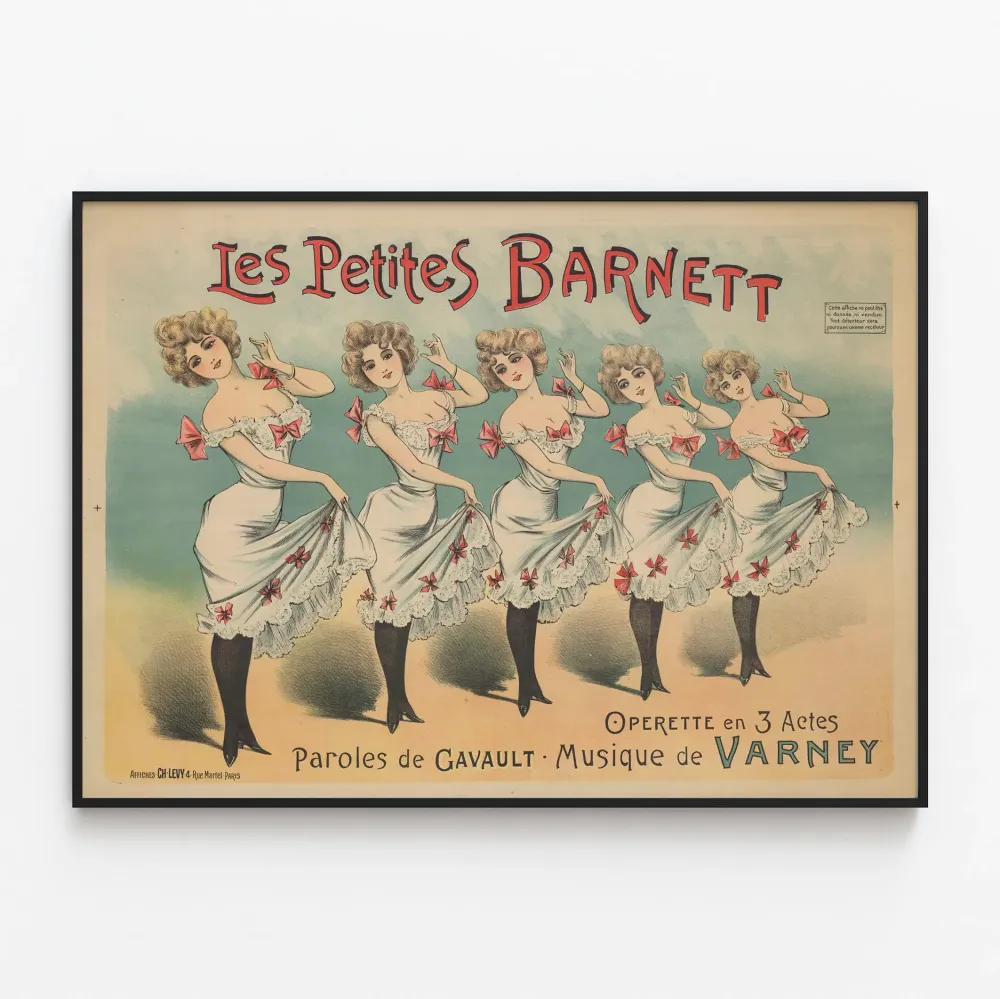 Vintagejuliste Les Petites Barnett seinäkoristelu retro