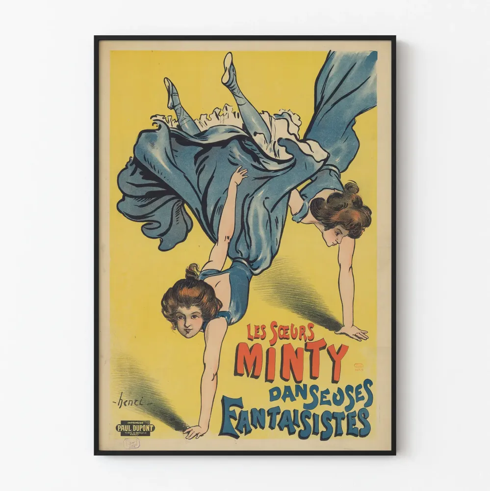 Vintagejuliste Les Sœurs Minty leikkisistä tanssijoista