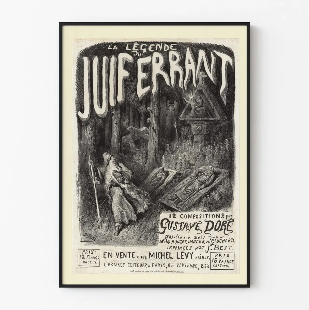 Vintagejuliste La Légende du Juif Errant Gustave Doré'n teoksesta