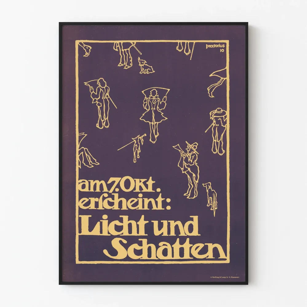Vintagejuliste Licht und Schatten lokakuuta 1910, teos Pretorius