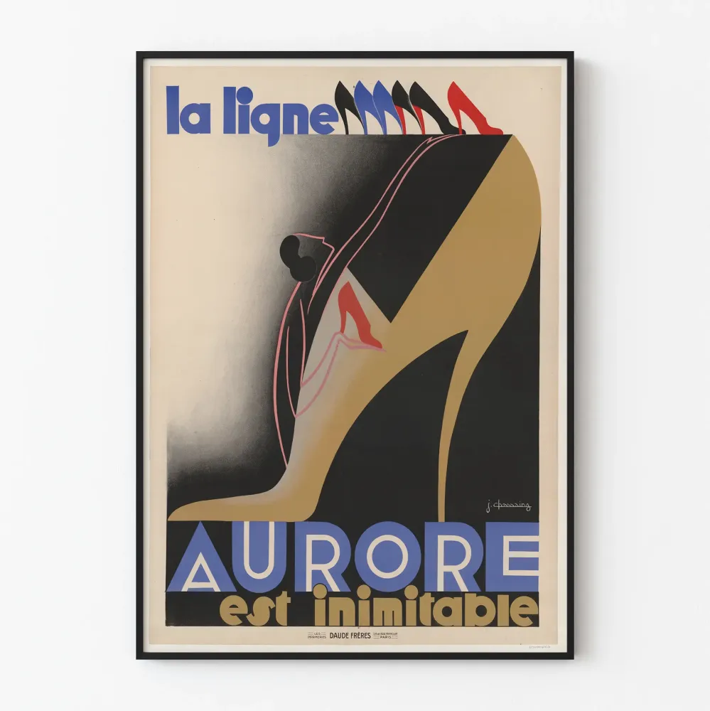 Vintagejuliste La Ligne Aurore Kengät - Art deco ja naisellinen eleganssi