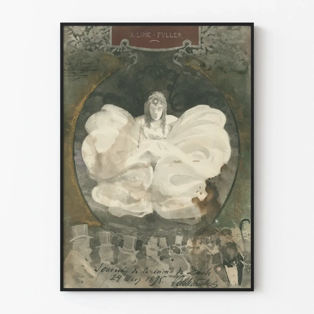 Vintagejuliste Loïe Fuller - Muisto sunnuntain 24. maaliskuuta 1895 illasta