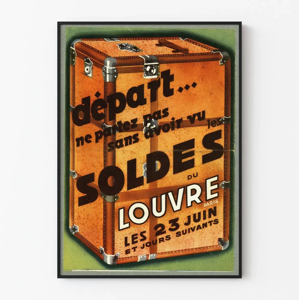 Vintagejuliste Louvre Pariisin alennusmyynnit – Matkalle lähtö