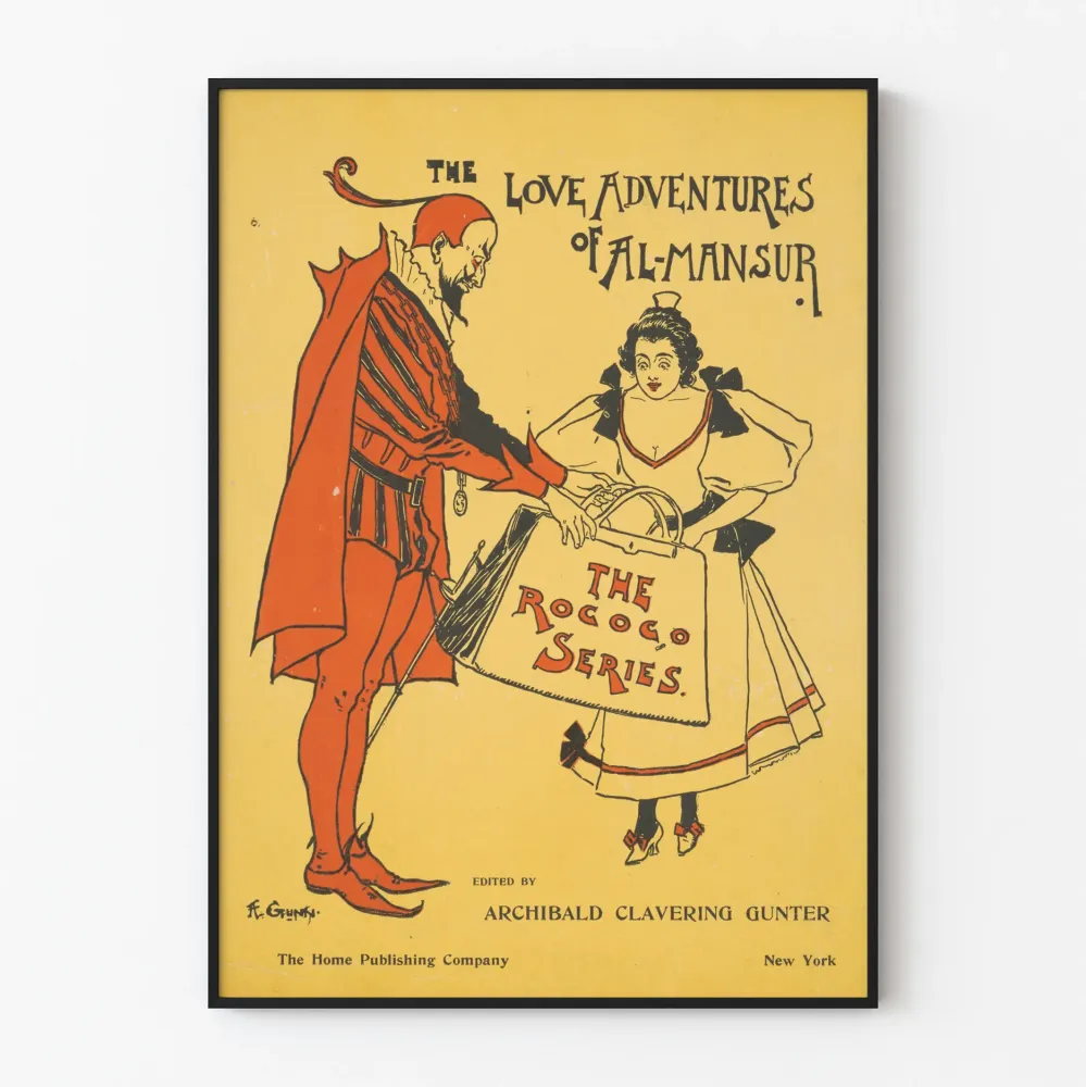 Vintagejuliste Love Adventures Al-Mansur - Retroseinustakalautanen