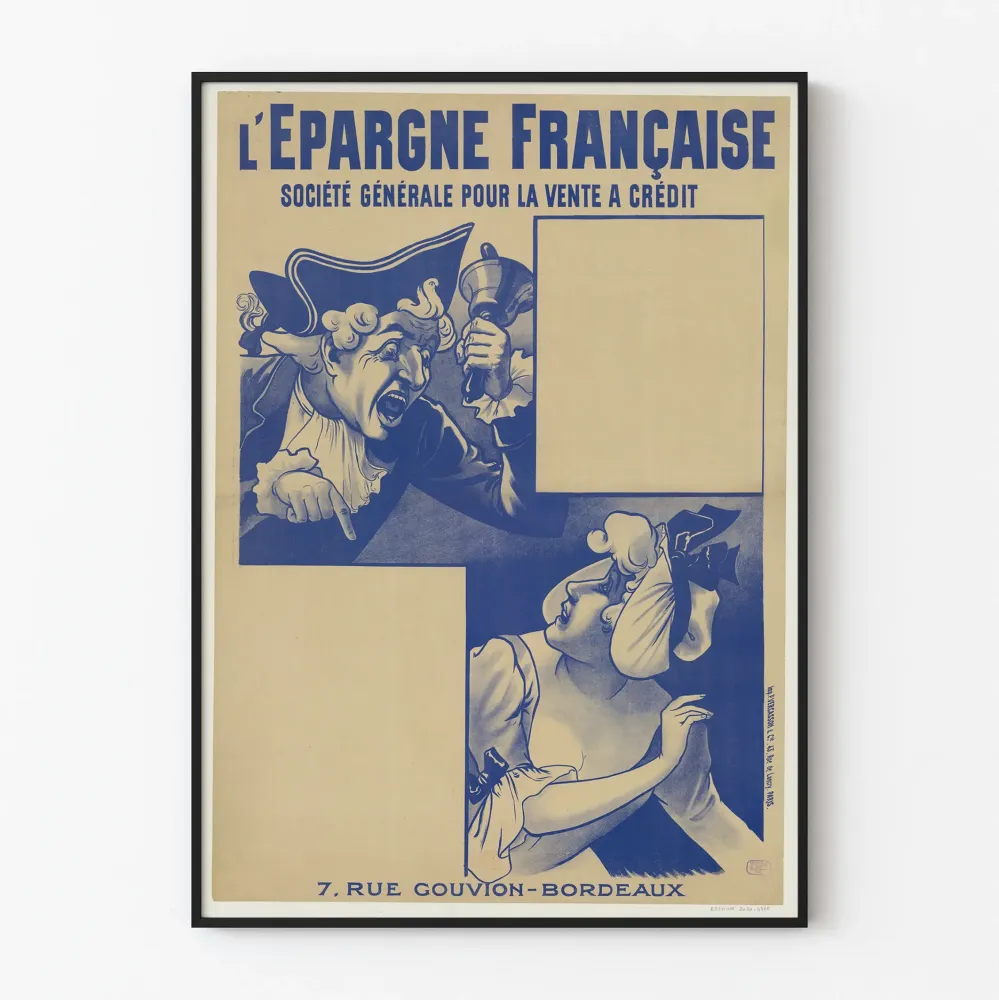 Vintagejuliste L'Épargne Française Société Générale - Retroseinäsuunnittelu