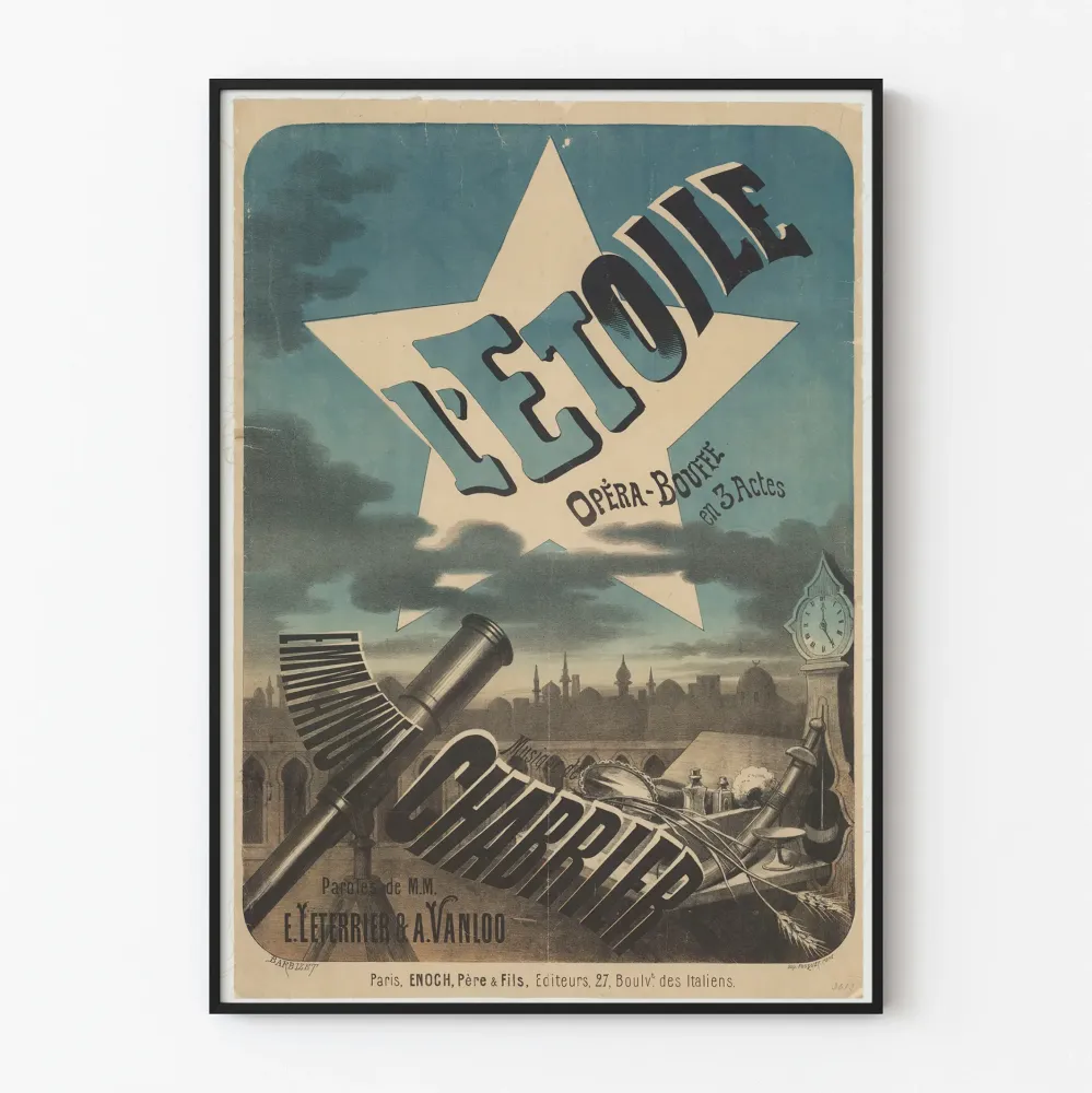 Vintagejuliste L'Étoile Opéra-Bouffe Chabrierilta