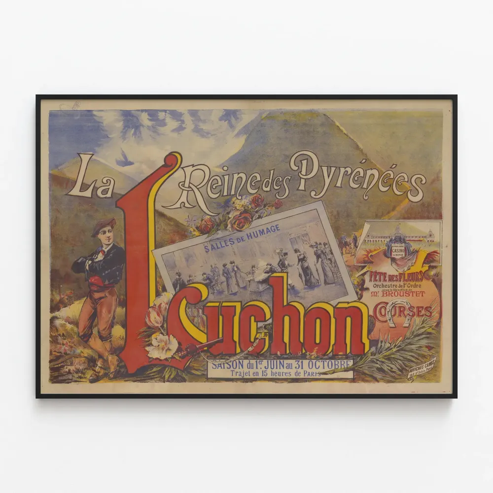 Vintagejuliste Luchon La Reine des Pyrénées Casino et Courses