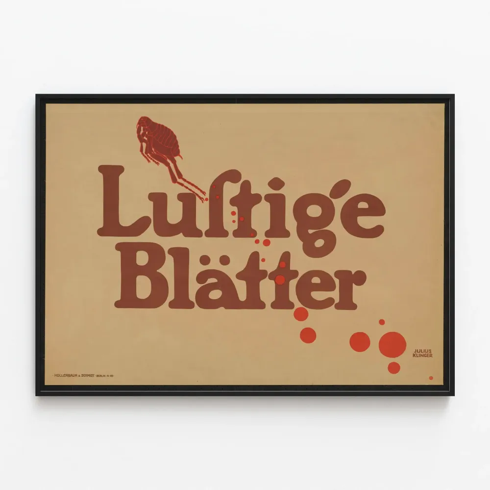 Vintagejuliste Lustige Blätter Julius Klingerin mukaan