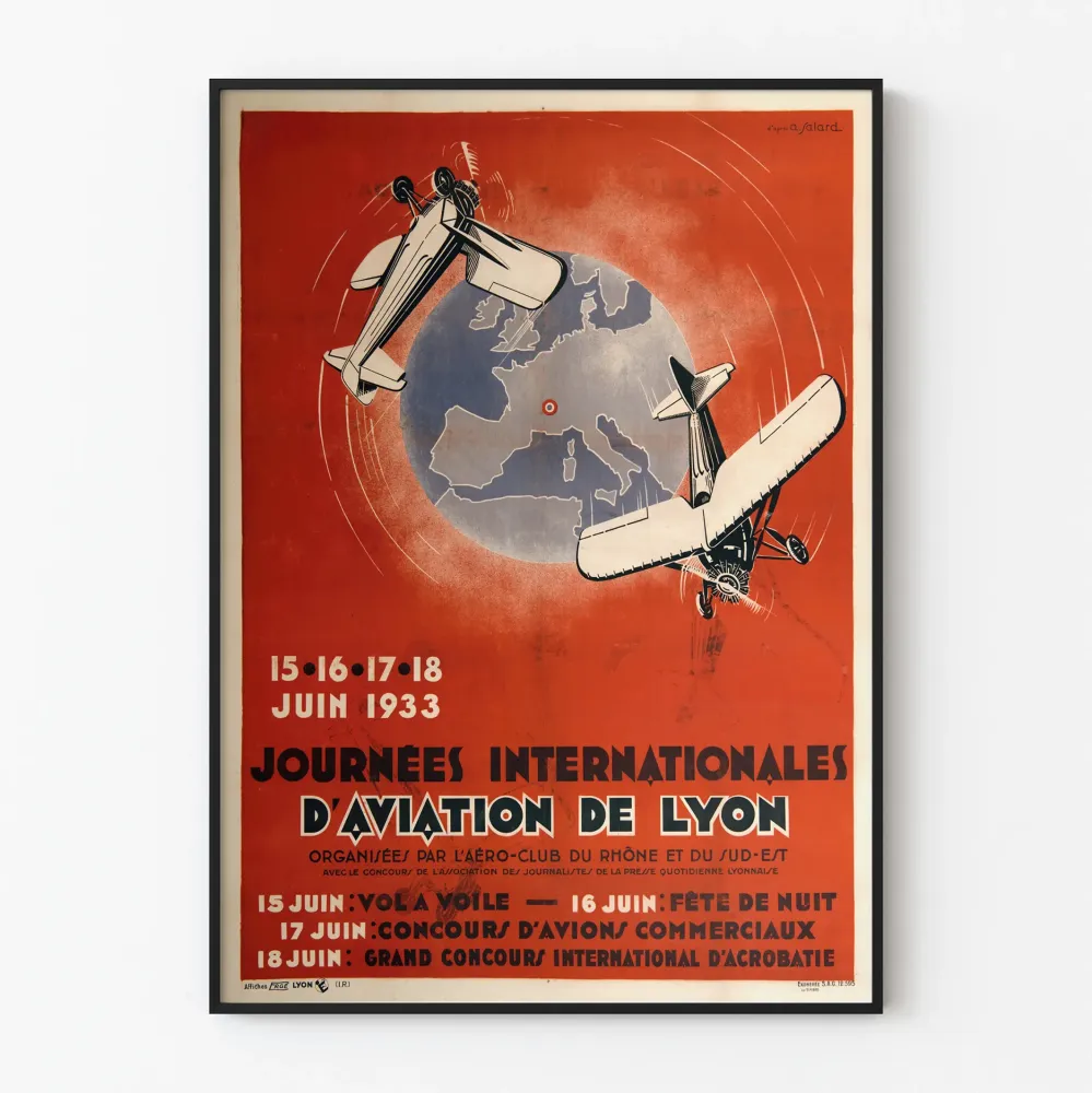 Vintagejuliste Lyonin kansainväliset lentopäivät 1933