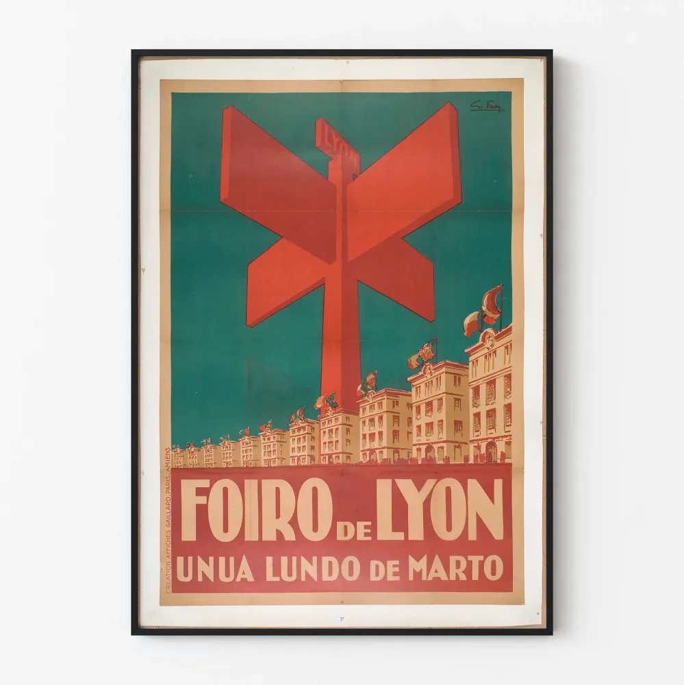 Vintagejuliste Lyonin messuista seinäkoriste