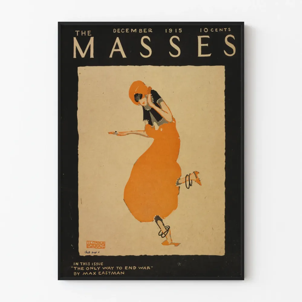 Vintagejuliste Masses joulukuu 1915 kuvitus muoti 1910-luvulta