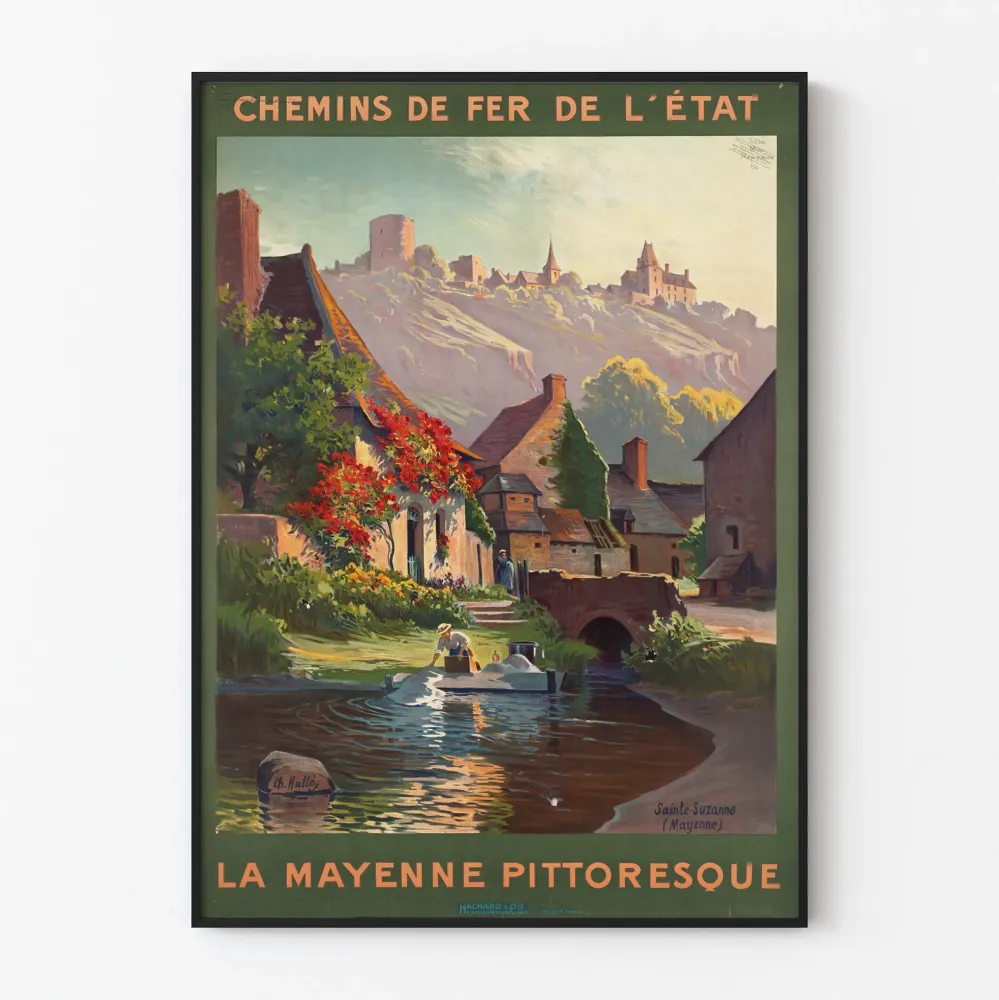 Vintagejuliste La Mayenne Pittoresque - Retroseinustekoratiivinen seinätaulu