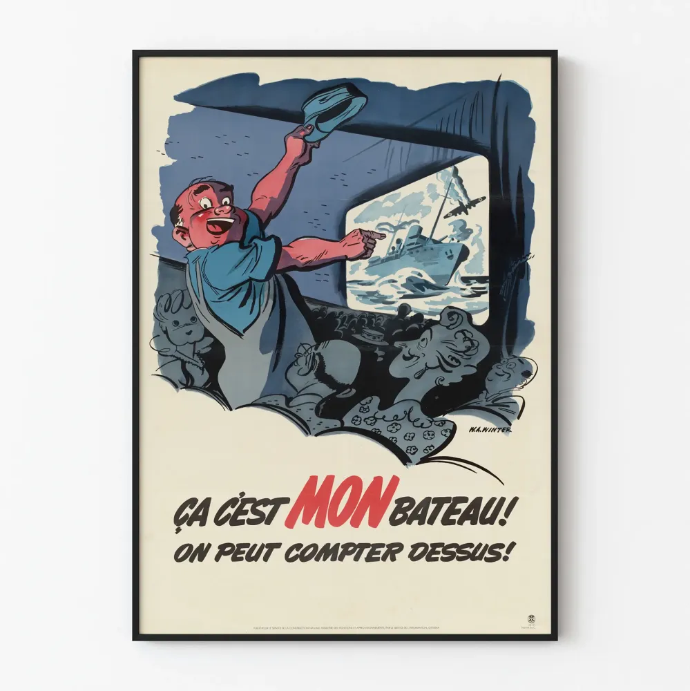 Vintagejuliste Tämä on minun veneeni - Merellinen seinäkoristelu