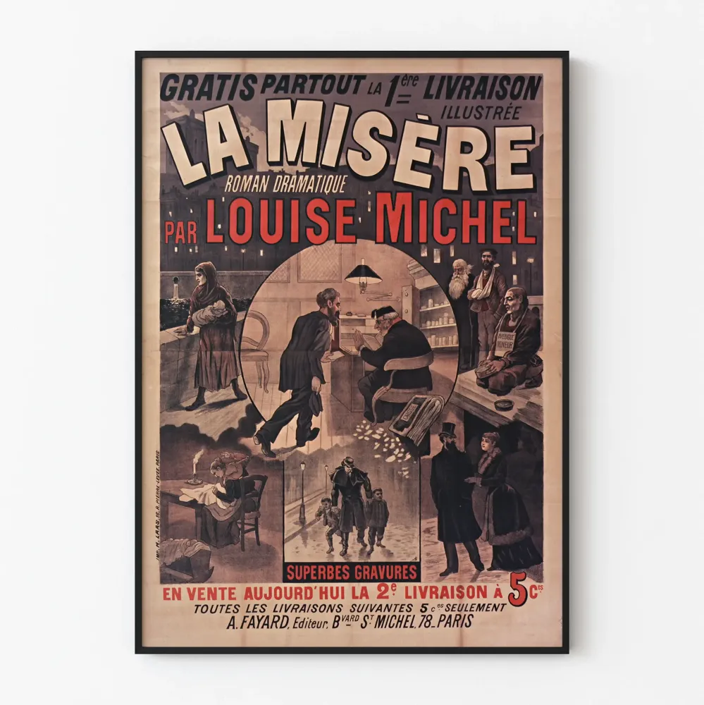 Vintagejuliste La Misère, Louise Michel