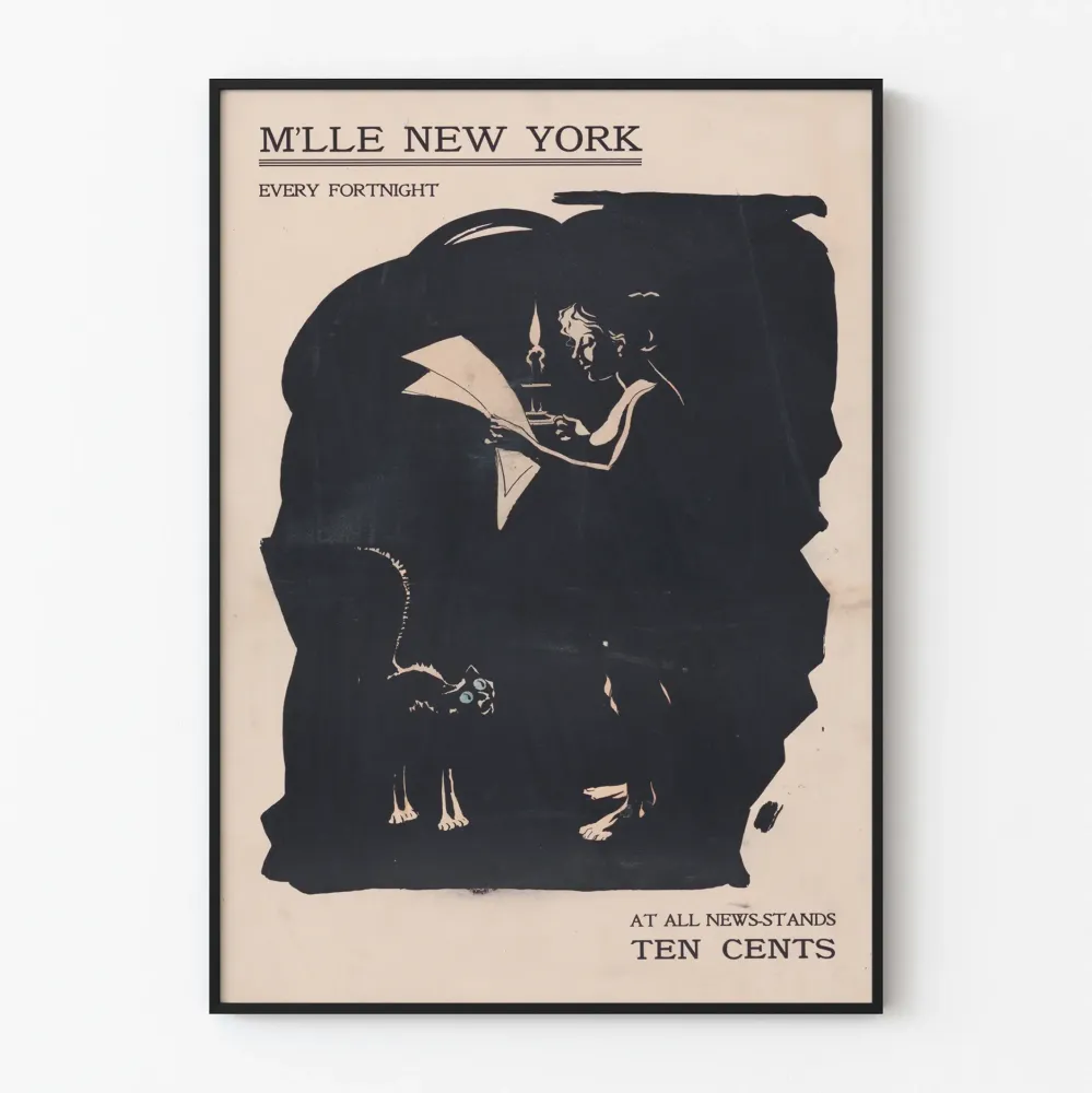 Vintagejuliste M'lle New York luento lamppujen äärellä