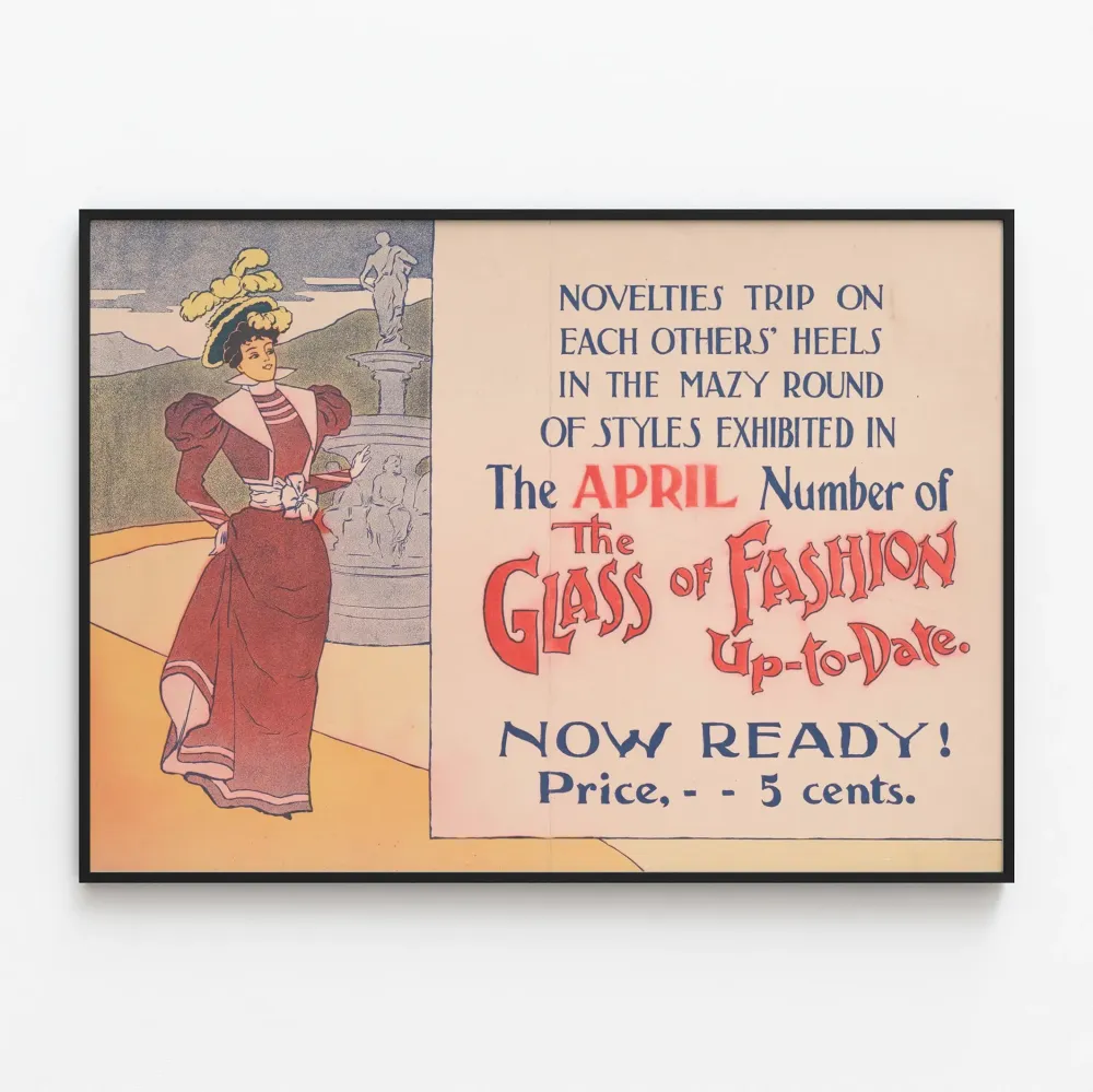 Vintagejuliste La Mode d'Avril - Retroseinän koriste